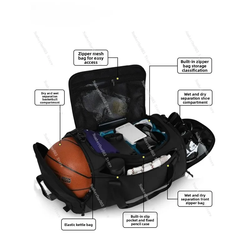 Баскетбольная сумка большой емкости, профессиональная футбольная спортивная сумка, дорожный тренировочный рюкзак на двойное плечо для мужчин