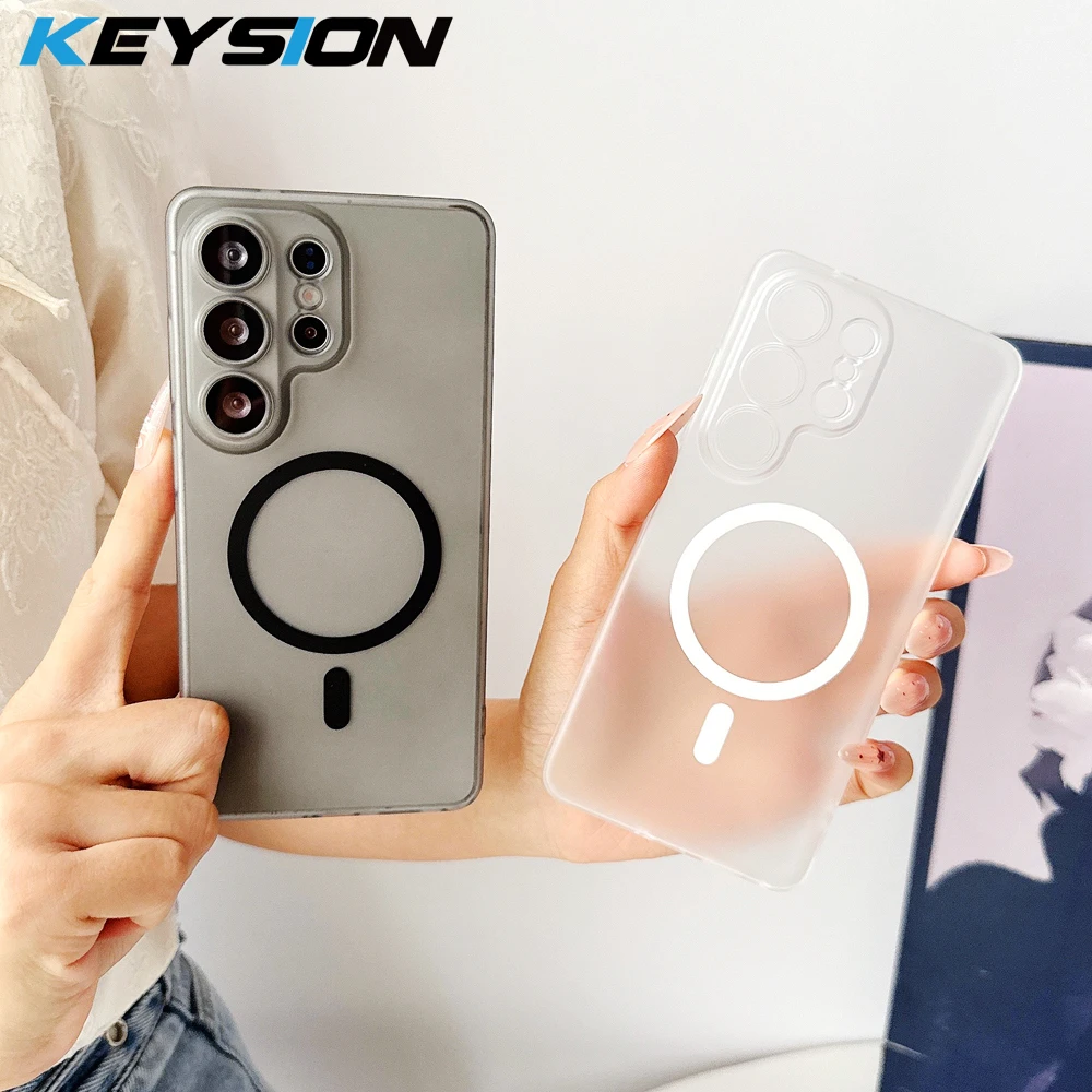 

KEYSION Ultra Thin Matte Transparent Phone Case for Samsung Galaxy S22 S23 S24 S25+ S26 Ultra Hard PP Magnetic Shockproof Cover