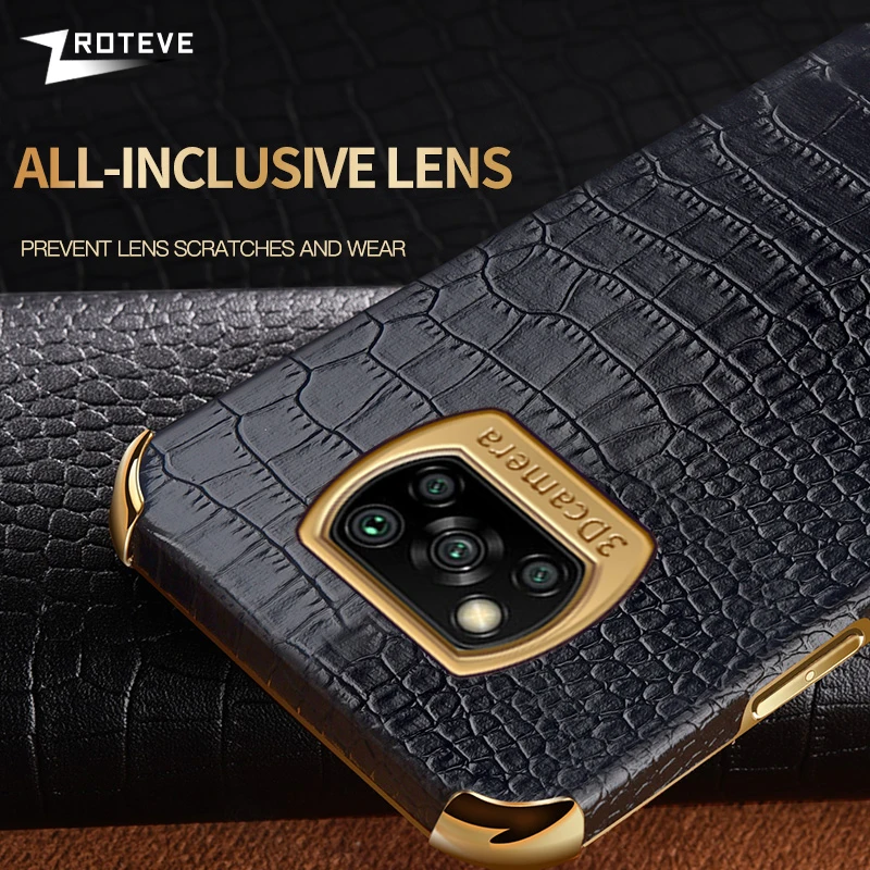 For PocoX3 Case ZROTEVE Plating Silicone Crocodile Leather Cover For Xiaomi Poco X3 NFC F3 F4 GT Xiomi Pocophone X4 Pro 5G Cases