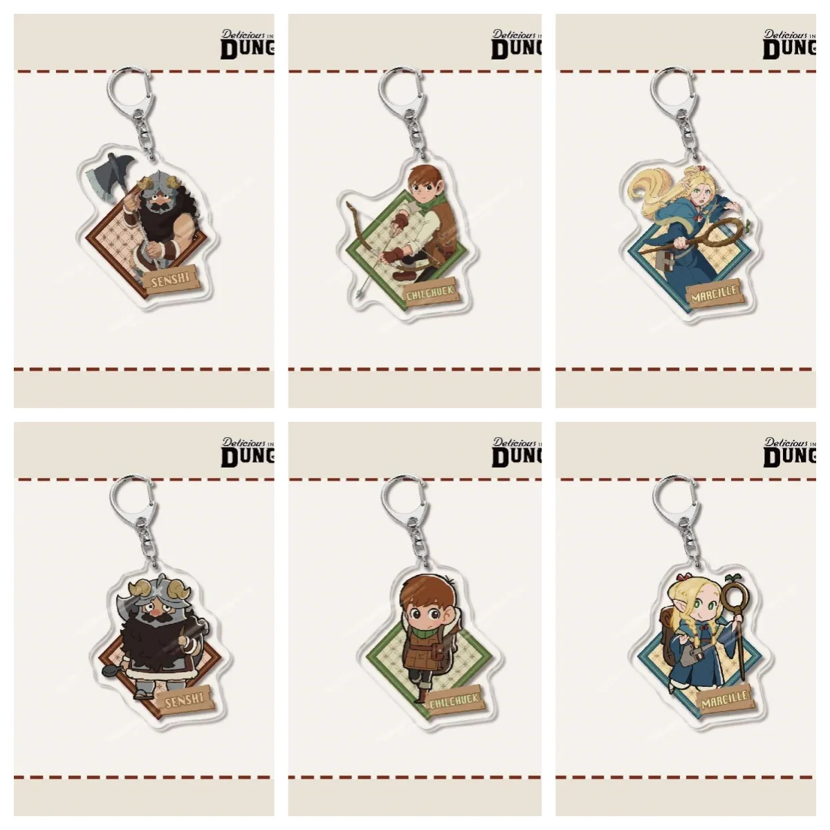 

Cartoon Anime Pendant Keychains Holder Car 6cm Key Chain Key Ring Mobile Phone Bag Hanging Laios Delicious in Dungeon Keyring