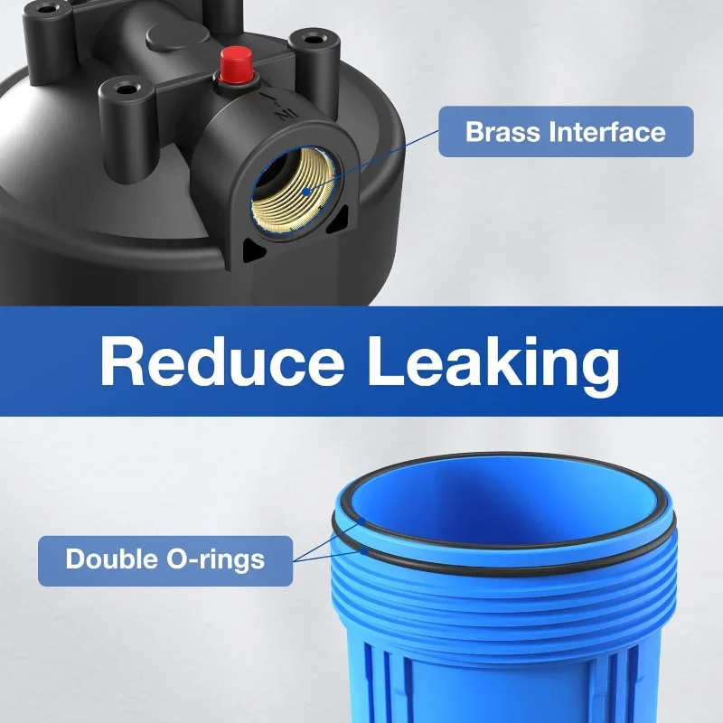 صفقة رائعة. نظام تصفية المياه للمنزل بأكمله، ترشيح المياه المنزلي الشفاف بثلاث مراحل مع مرشحات كربون الرواسب وGAC، يقلل من أودو