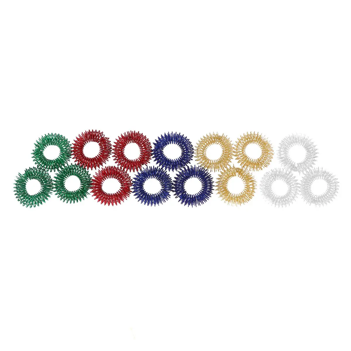 15Pcs Spiky Finger Massage Spring Rings Acupressure Sensory Stress Reducer for Anxiety Relief Adults