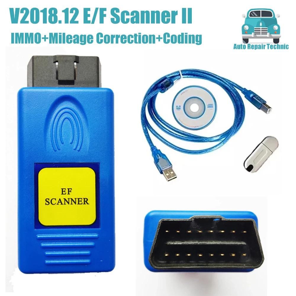 NEw V2018.12 E/F Scanner II Full Version for BMW EF Scanner II Support Diagnosis + IMMO + Mileage Correction + Coding