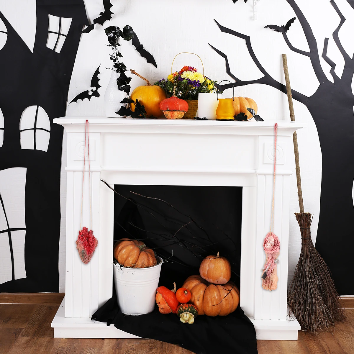 

2 шт., подвески из человеческих органов на Хэллоуин, жуткие вечерние украшения, товары для дома с привидениями, страшный реквизит, реквизит для дома с привидениями