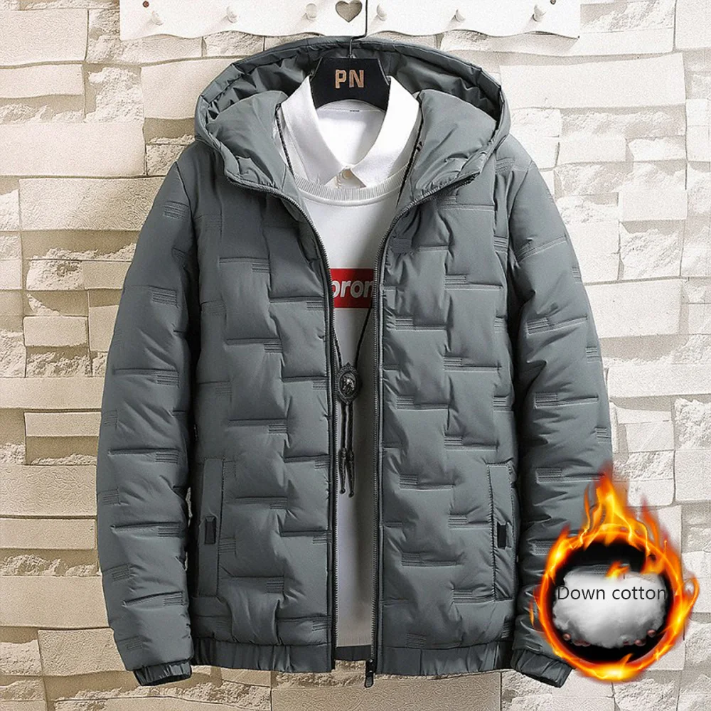 Street fashion trend cross-border men's winter coat new men's short style thick warm cotton coat hooded cotton jacket