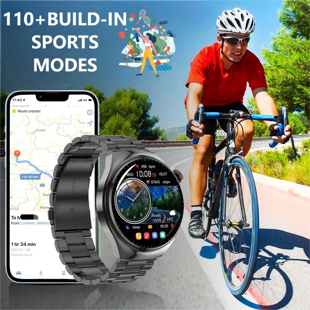 للساعات GT سلسلة ساعة ذكية الرجال النساء HD شاشة بلوتوث دعوة GPS المقتفي معدل ضربات القلب IP68 مقاوم للماء SmartWatch 2025 #3