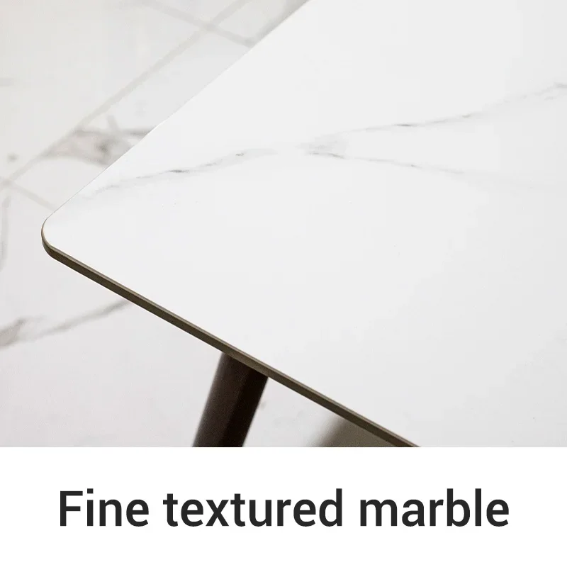 

-Factory Wholesale Nordic Marble Restaurant HomeTables Modern Unique Rectangular Dining Table Chair Set