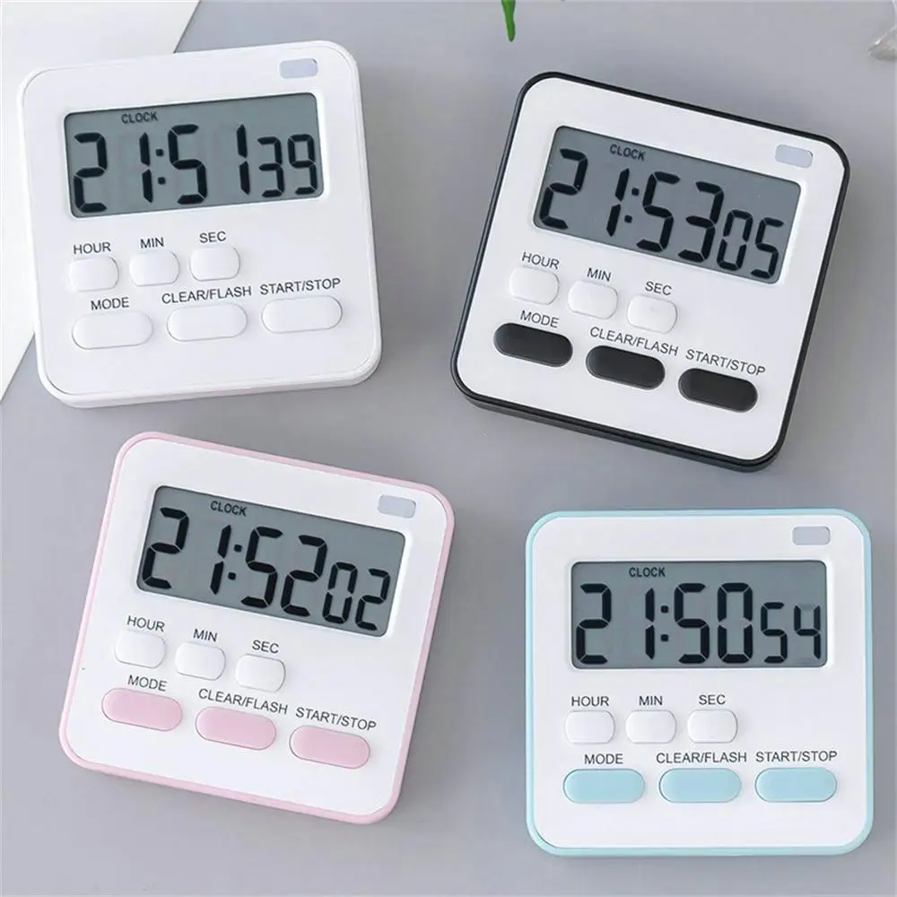 1/2PCS Mute Countdown Simple Design Beautiful Appearance Lcd Timer Digital Display Liquid Crystal Small Clock