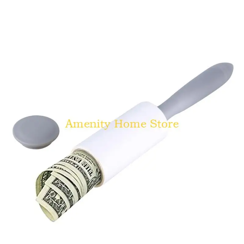 F26C Secret Compartment Box Valuables Storage Box Lint Roller Shaped Jewelry Stash Concealed Cash Container for Travelers