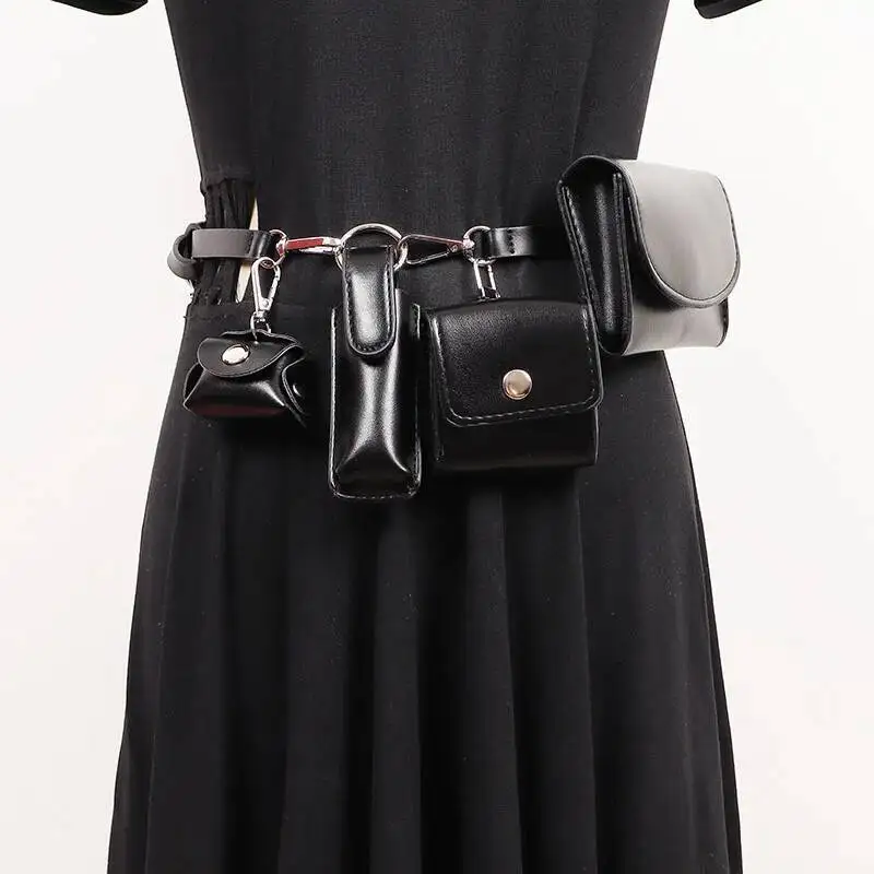 Black Quality Leather High Mini-bag Pu Long Casual Belt Personality Women New Fashion All-match Spring Autumn 2026 1A7UF