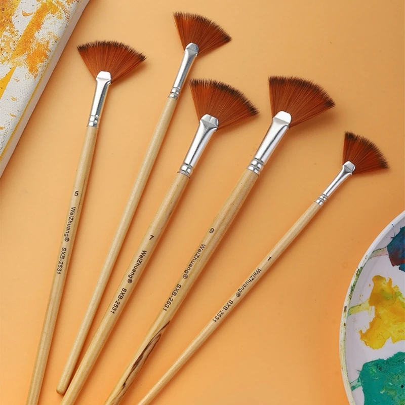 Pincel de pintura portátil con punta de abanico, suministro de Pascua para huevos de Pascua, pintura Gouache de acuarela acrílica para colorear