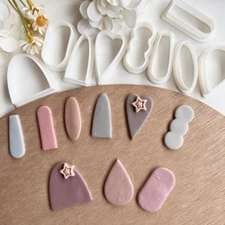 Basic Shape Clay Molds Bubble Heart Droplet Arch Oval Shaped Clay Cutters Jewelry Earring Pendant Embossing Moulds Making Tools