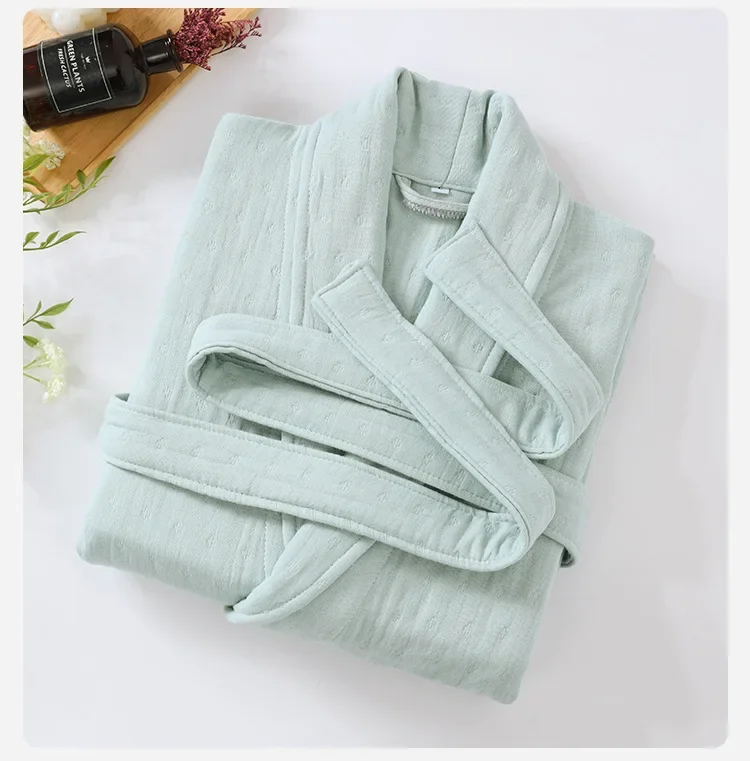 Gauze Robe Kimono Cotton Unisex Homewear For Men And Women Soft highly absorbent Robe Females Casual Bathrobe Sleepwear