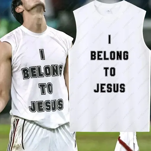 Imagen 1 del producto Camiseta de algodón con chaleco I Belong To Jesus para hombre, chaleco informal sin mangas a la moda de verano, camiseta Cultural, ropa para hombre, Tops