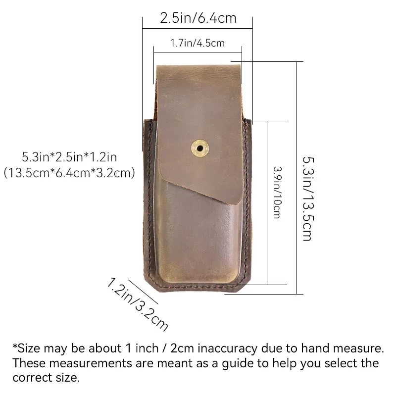 1pcFirst-layer cowhide outdoor folding knife leather case knife storage bag small knife leisure protective coverPU leather