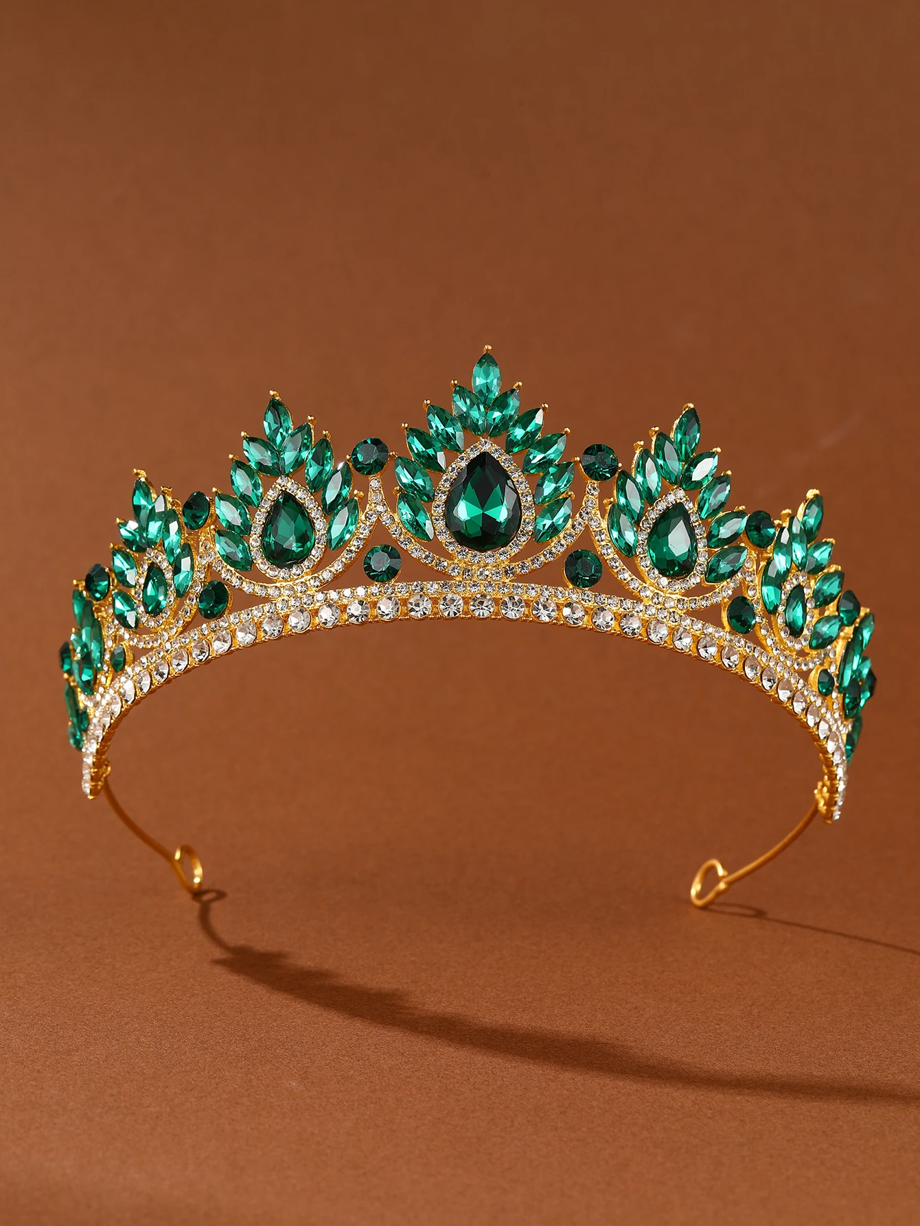 Princesa barroca Tiara Vermelha para Meninas, Pérola De Cristal, Strass Sereia, Acessórios De Cabelo Para Noiva, Festa De Aniversário, Damas De Honra Hal