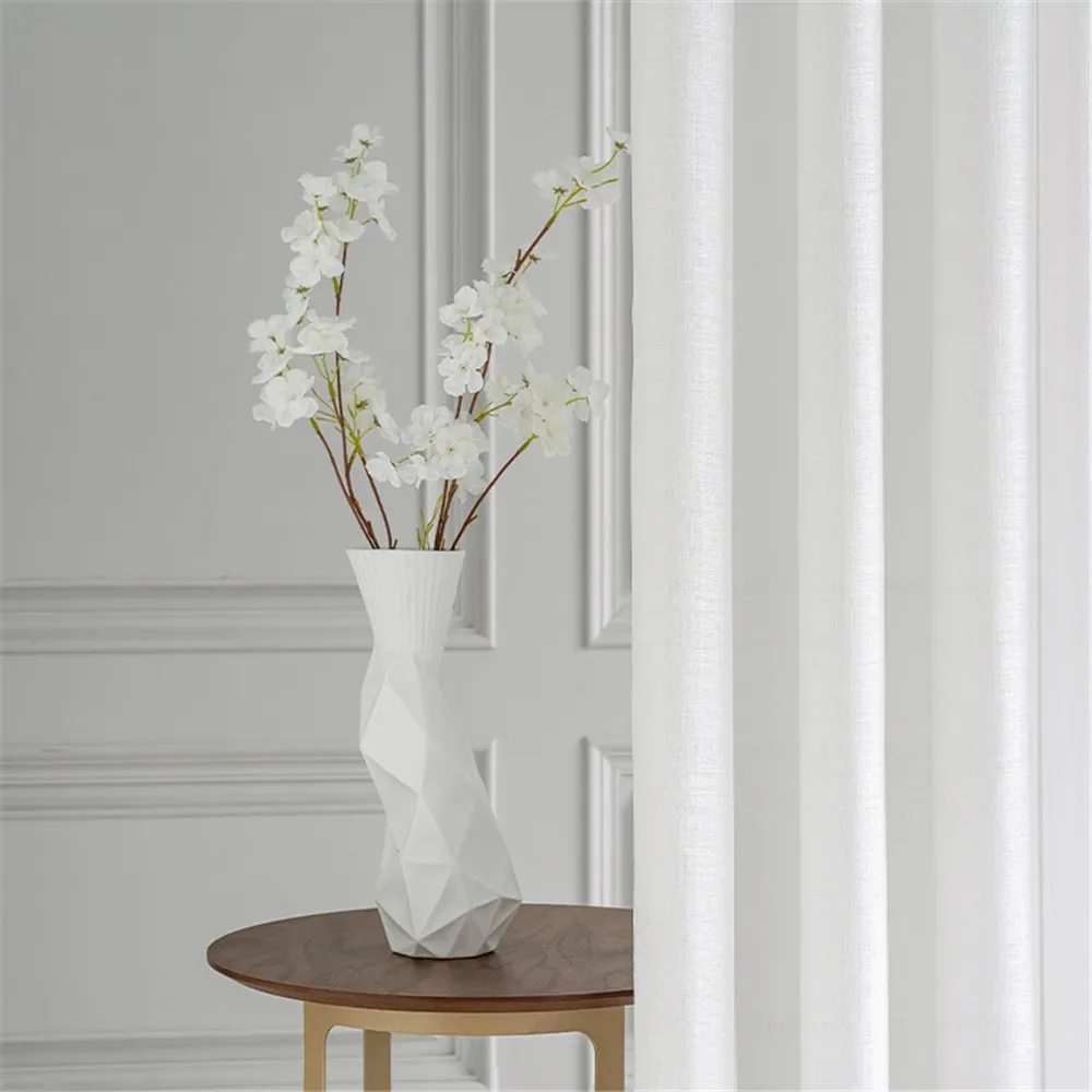 Super Soft White Tulle Curtains for Living Room Decoration Curtains for the Room Bedroom Kitchen Solid Voile Sheer Drapers