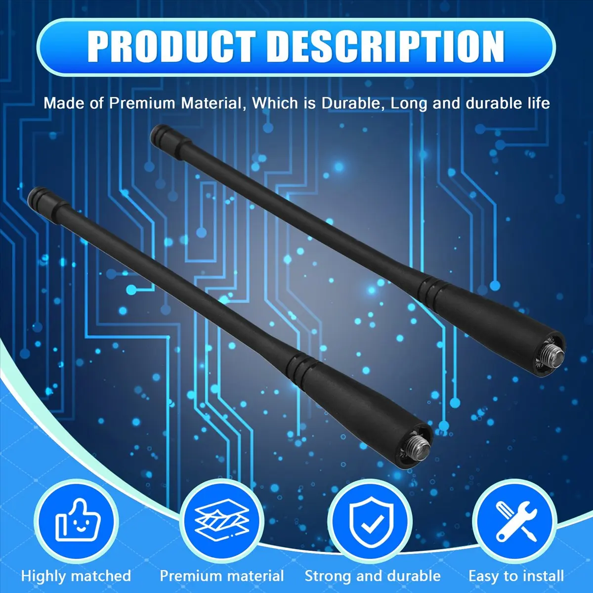 Super Sale 5Pcs Dual Band Sma-Female 17Cm Length Antenna for Baofeng Uv-5R Uv-82 Gt-3 Uv-9R Plus Walkie Talkie