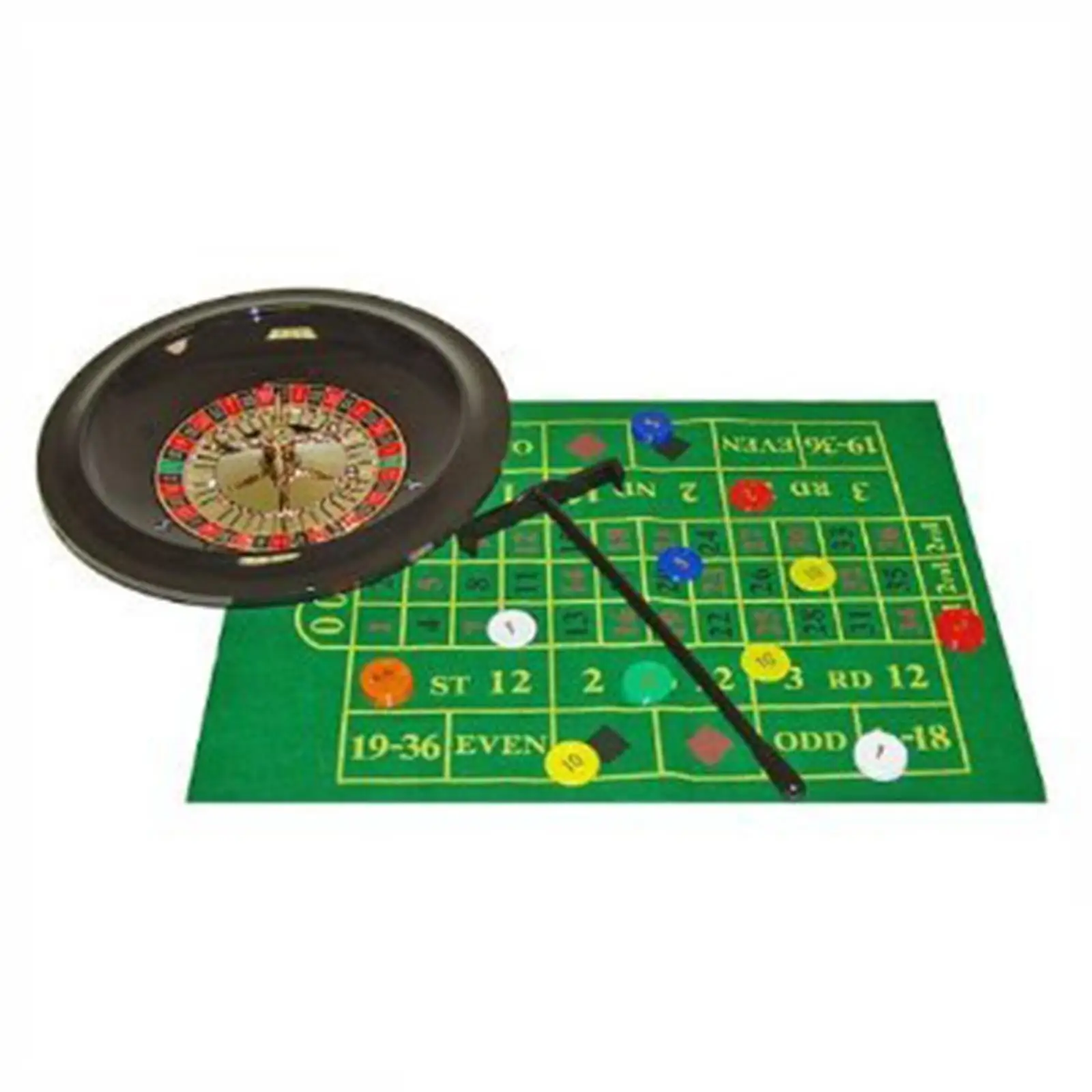 

Party Roulette Wheel Set with 100 Chips and Table Mat for Bar Cafe Parties