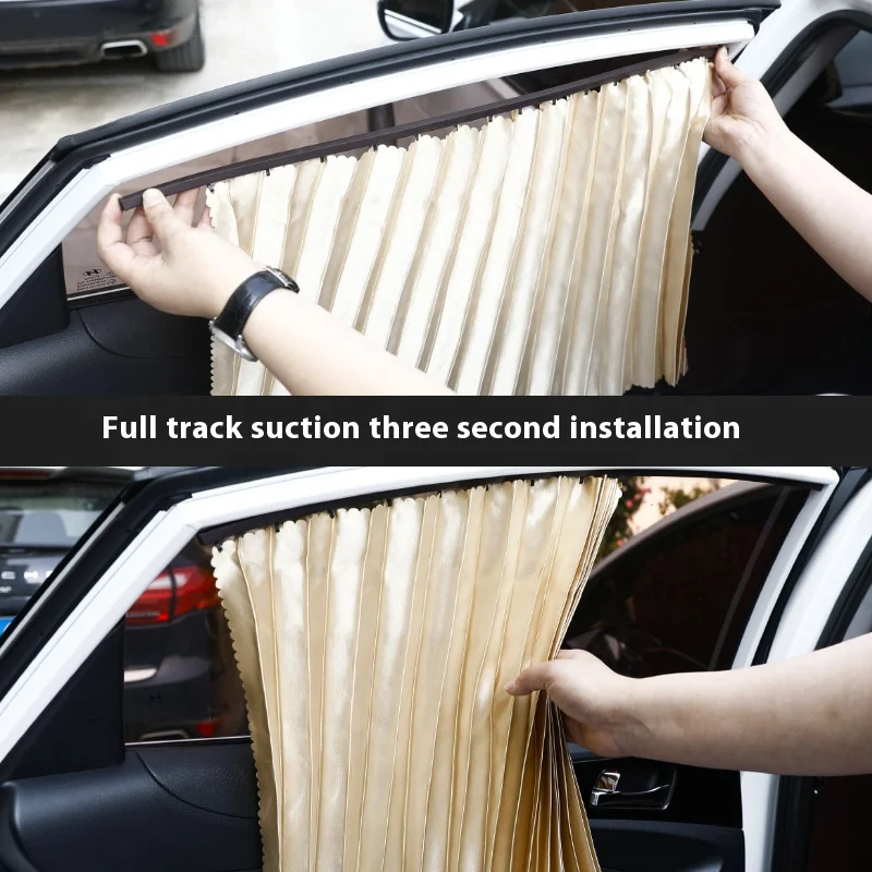 Magnetic Sliding Rail Car Sunshade Universal Side Window Sunshade Car Front and Rear Window Sunshade Film Thermal Insulation Sun