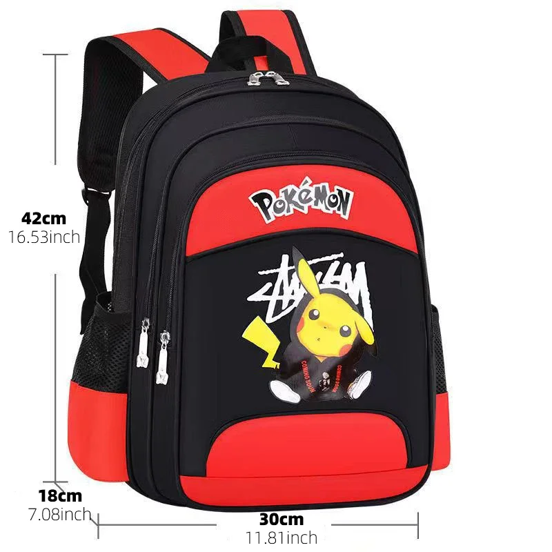 Large Capacity Pikachu Backpack, Anime Printed Daypack, Cartoon Schoolbag, Kids Boys Casual Travel Commute Knapsack