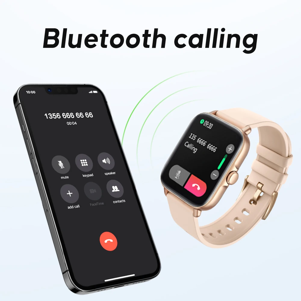 Ainuevo Y20GT Bluetooth Call Smart Watch 1.7 "Display HD 28 + modalità sportive impermeabile IP67 Fitness Tracker Smartwatch per donna uomo