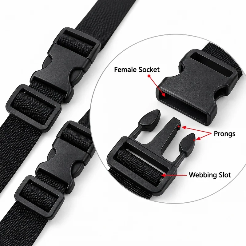 1/5/10/20Sets 20/25mm Side Release Buckle Backpack Sternum Strap Repair Webbing Fastener Tri-Glide Slider Plastic Hardware Kit