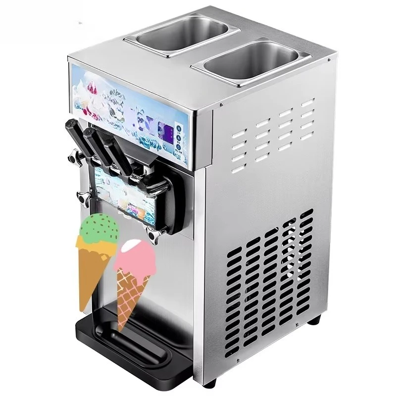 

Commercial 3 Flavor Soft Ice Cream Machine, Snow Freezer Snack Machine, Ice Cream Ice Cream Machine