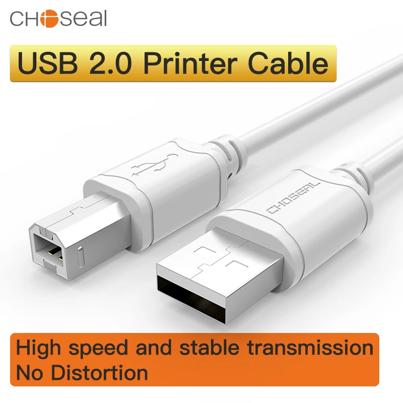 CHOSEAL USB2.0 Printer Cable Type A Male To B Male For HP Canon Epson Printer