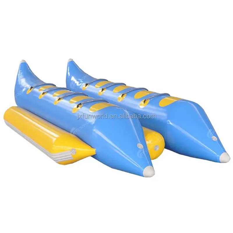 0.9mm PVC Inflatable Banana Boat 8-Person Towable Tube for Boating Inflatable Ride-on Banana Float 5