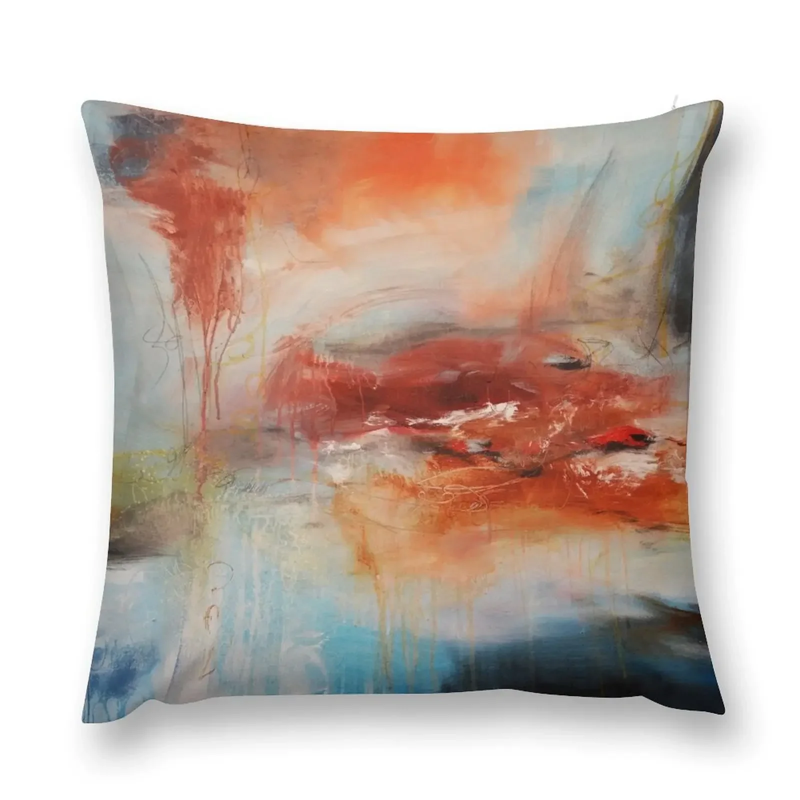 The Rose - Red Blue Abstract Art Throw Pillow Sitting Cushion Bed pillowcases pillow