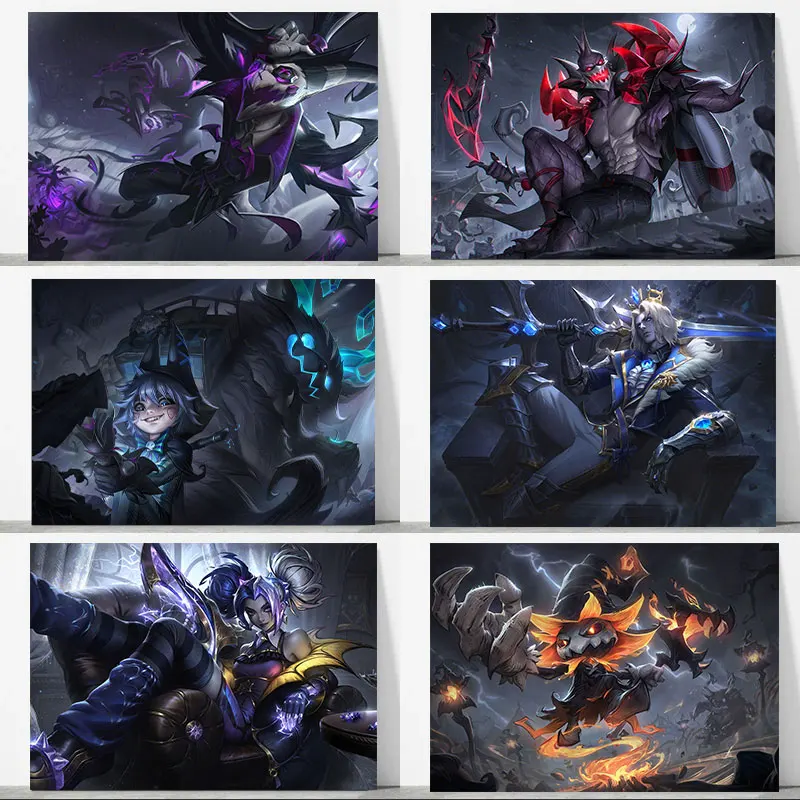 League Of Legends Nightmare in the Demon Realm Posters MOBA Competition Game LOL Skins Canvas Painting Room Home Decor Gifts