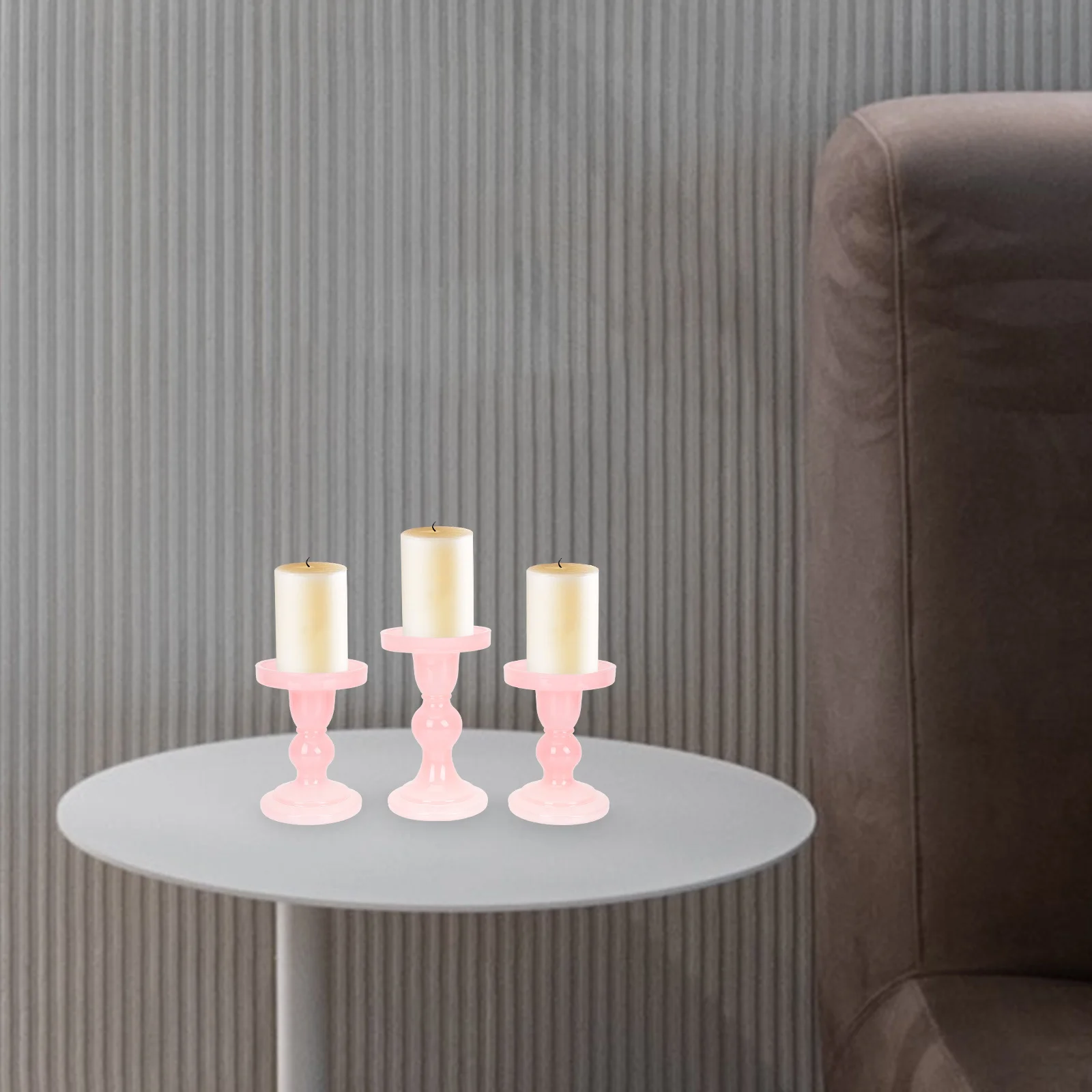 

3Pcs Glass Sticks Party Decorative Exquisite Workmanship Reasonable Structure Professional Home Supplies Tabletop Decor