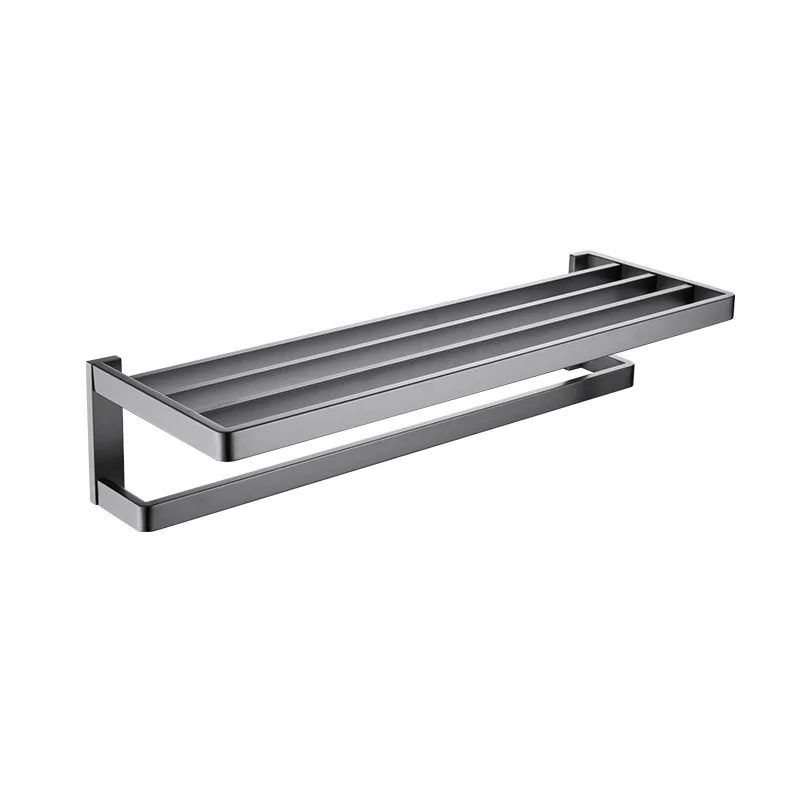 

Wall Mounted Towel Rack 304 Stainless Steel Towel Rack Bathroom Rack Gray Towel Holder Hardware Accessories