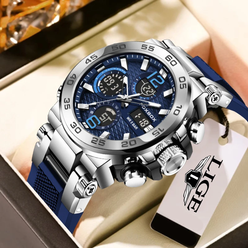 

LIGE Casual Calendar Man Watch Fashion Sport Week Chronograph Mens Watch Waterproof Luminous Quartz Watches For Men Reloj Hombre