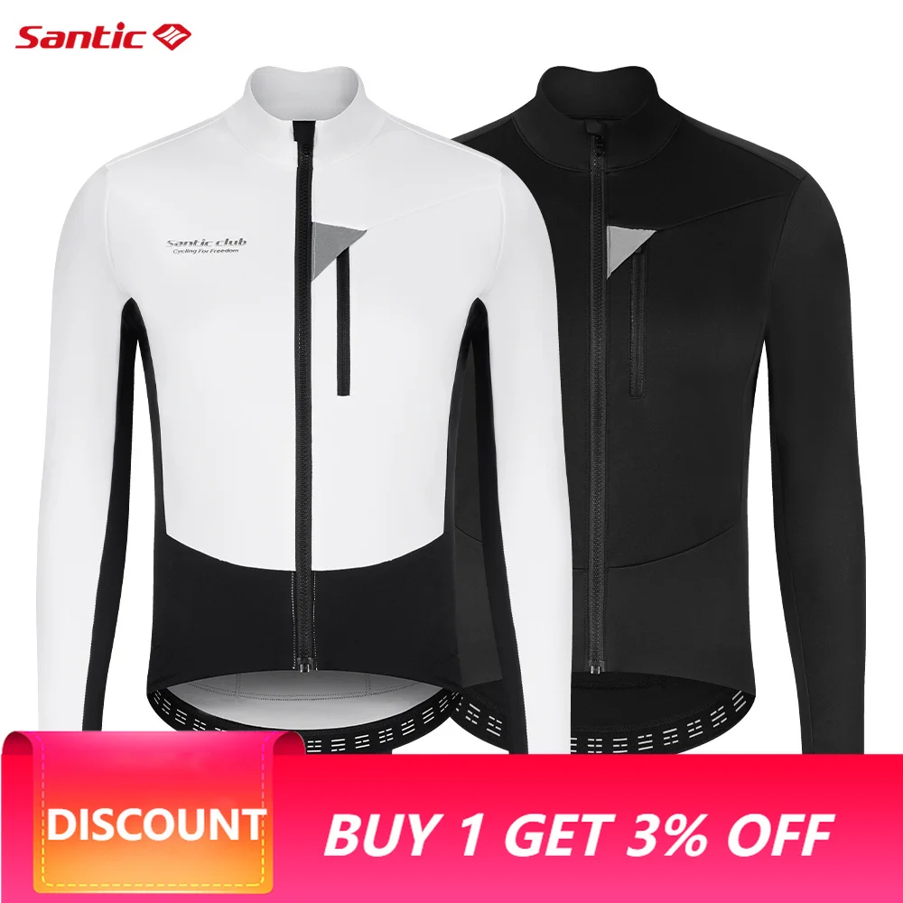 Santic Cycling Jackets Autumn/Winter Warm Cycling Jackets 2025 New Road Bike Windproof and Waterproof Cycling Coat TM25C01188