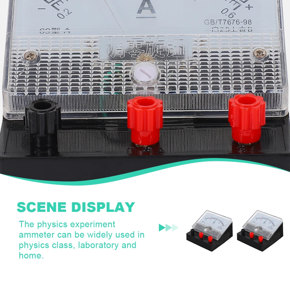 

2Pcs Physics Experiment Ammeter Dual Range 0.6a 3A Dc Current Meter for School Lab Home Electricity Measurement Plastic Ampere