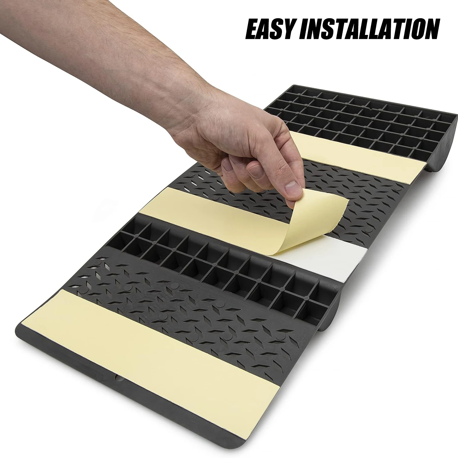 

Parking Guide Mat Heavy Duty Wheel Stopper w/Reflective Stripe Universal Car Accessories