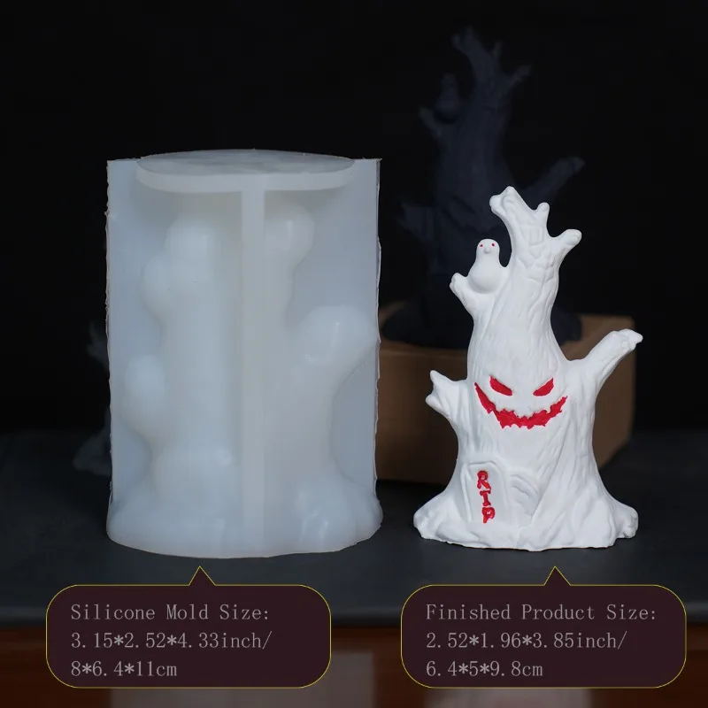 DIY Chocolate Mold Candle Handmade Soap Mold Halloween Ghost Three-dimensional Tree Monster Silicone Mold  Baking Accessories