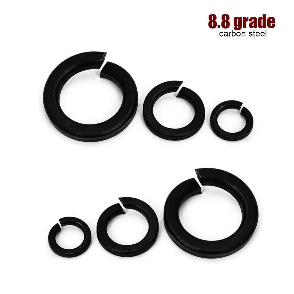 

2/50pcs DIN127 GB93 Black Grade 8.8 Steel Spring Washer M1.6M2 M2.5 M3 M4 M5M6M8M10M12 M14 M16 M20 M24 Split Lock Elastic Gasket
