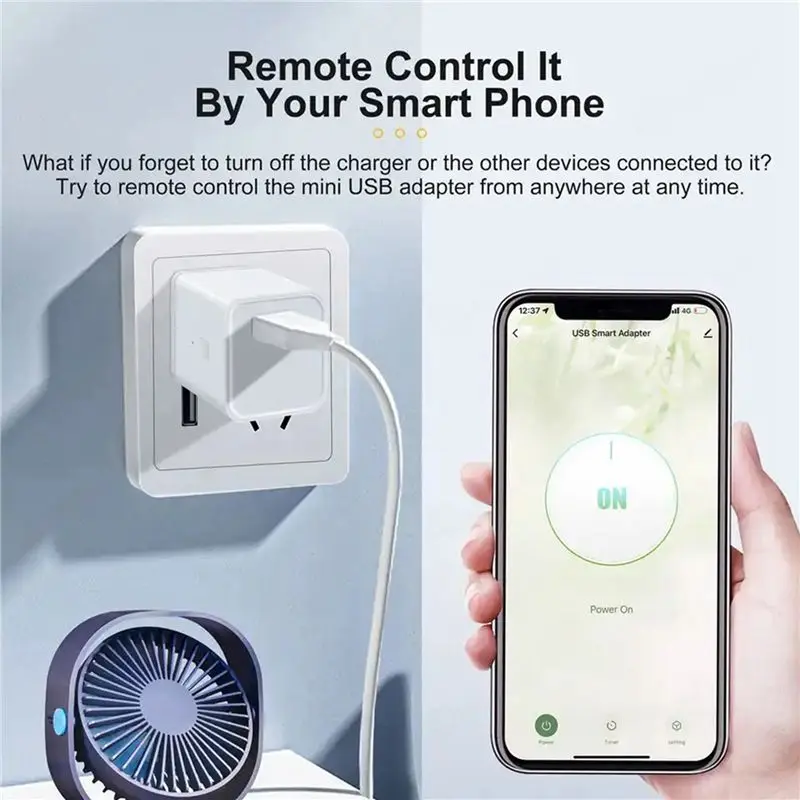 QWE-2X Tuya Smart Wifi USB Adapter 5V 2A Wifi USB Power Adapter For Yandex Alexa Hey Google For Smart Home Automation