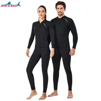 2MM Neoprene Premium Diving Suit for Men Women Wetwuit Top Split Body Swimwear Black Long Sleeves Keep Warm Jacket