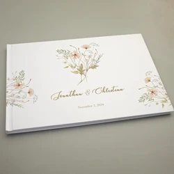 Wedding Guestbook Personalized White Guest Book for Wedding Ceremony Reception Signing Book Couples Keepsake Book Photo Album