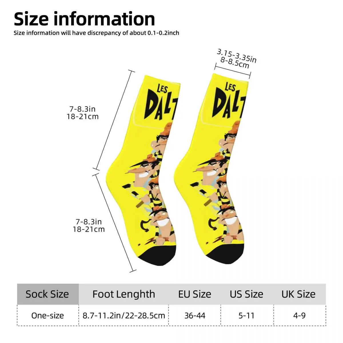 Fashion Dalton Brothers Comics Sports Socks Lucky Luke Polyester Long Socks for Unisex