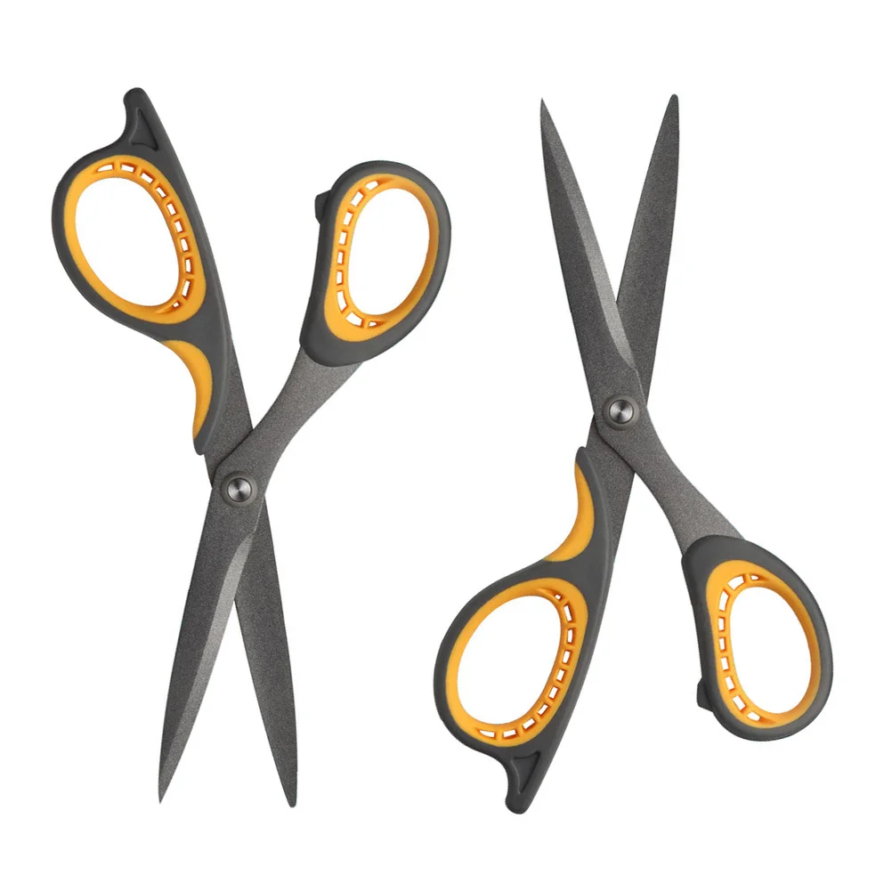 2 قطعة مقص غير لاصق مكتب مقص للحرف اليدوية للطلاب المنزل DIY بها بنفسك جميع الأغراض مقص قبضة مريحة حادة #3