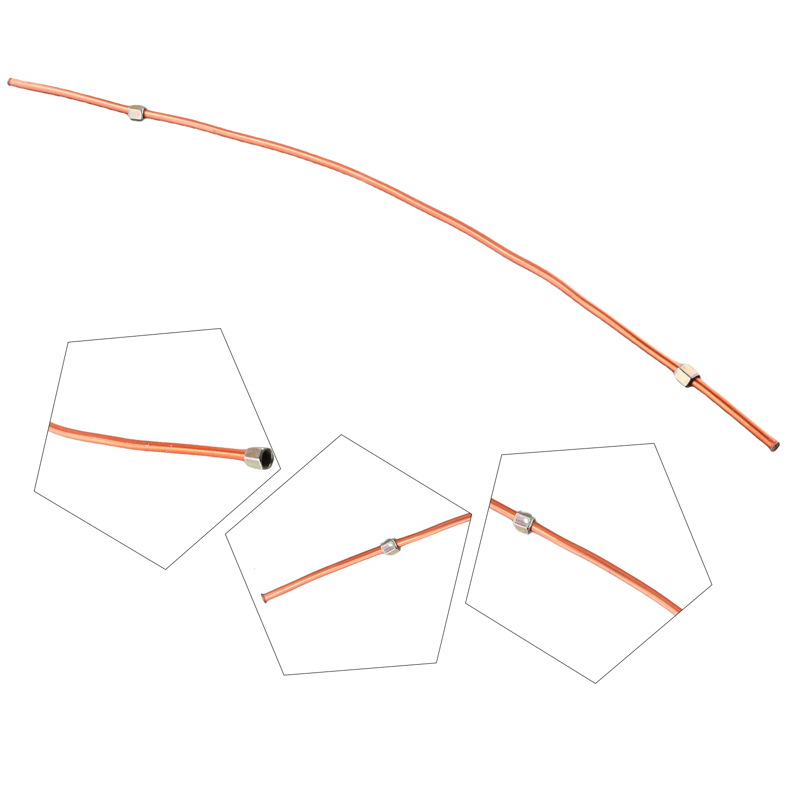

Exhaust Air Compressor Tube G1/8 Hex Oil Pump Parts Replacement Spare Thread Copper Tone 600mm 9mm High Quality