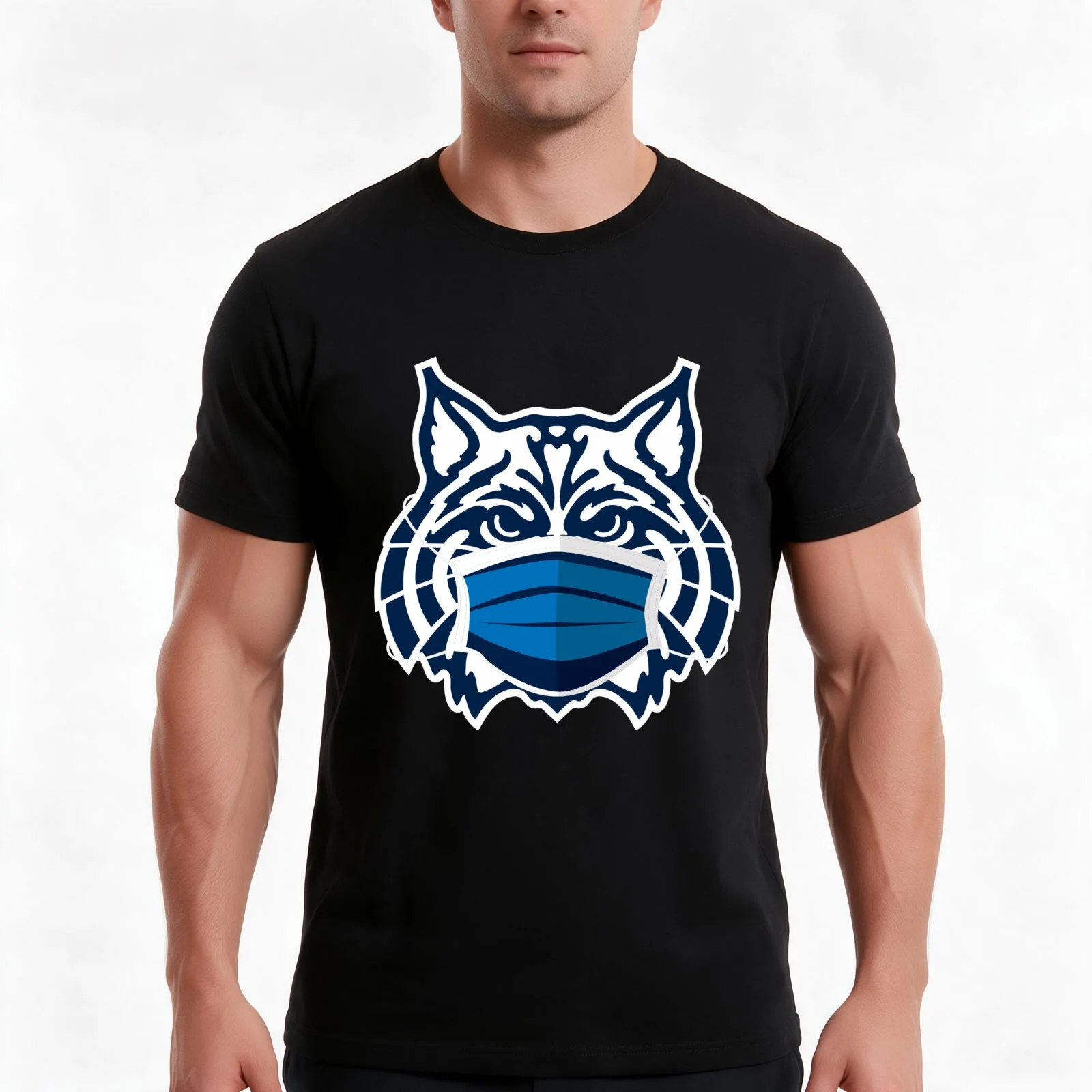 Wilmington Wildcat Mask Up! T-Shirt Summer Casual Cotton Tee, Unisex Men Women