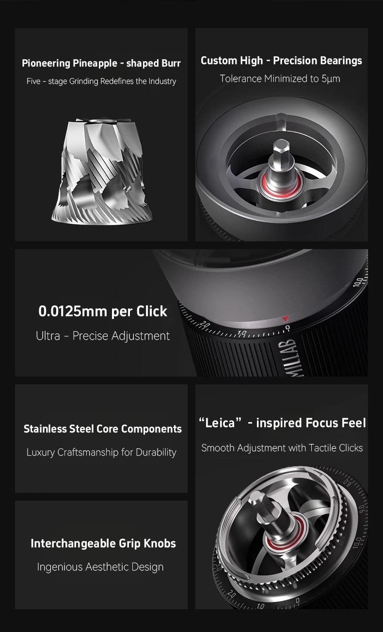 مطحنة القهوة اليدوية TIMEMORE x MILLAB M01 لعام 2025، مطحنة حبوب القهوة اليدوية للإسبريسو والصب، معدات تخمير القهوة #3