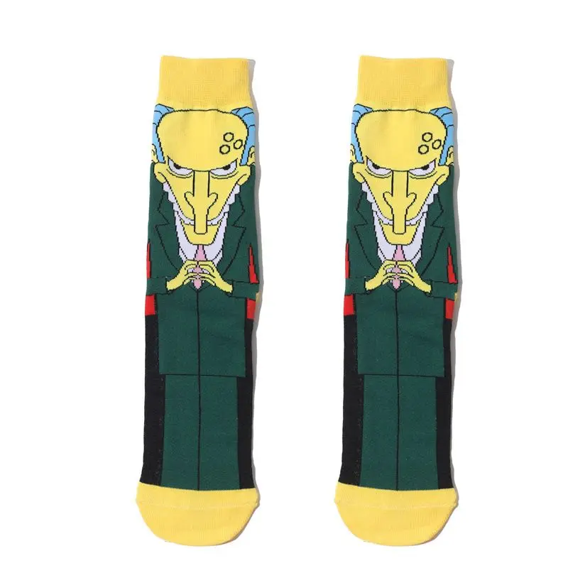 The Simpsons Homer Marge Bart Maggie Sokken Hoge kleurwaarde Anime Cartoon Print Herfst Winter Warme kousen voor heren en dames