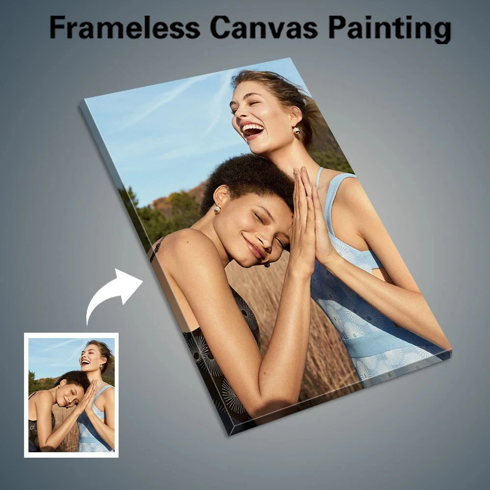 1 pièce Tableau mural personnalisé sans cadre avec photo de groupe, décoration artistique sur toile, idéal pour salle de bain